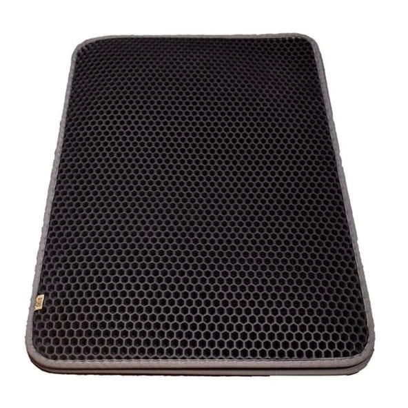 Cattie Altıgen Model Kum Toplayıcı Fonksiyonel Kedi Paspası Large Gri 50x75 Cm - 2