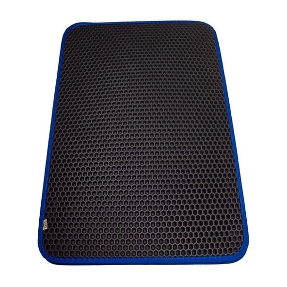Cattie Altıgen Model Kum Toplayıcı Fonksiyonel Kedi Paspası Large Mavi 50x75 Cm - 2