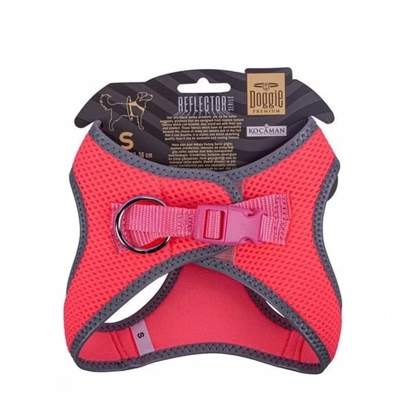 Doggie Havalı Dokuma Reflektör Küçük Irk Köpek Göğüs Tasması Small Pembe 32-38 Cm - 2