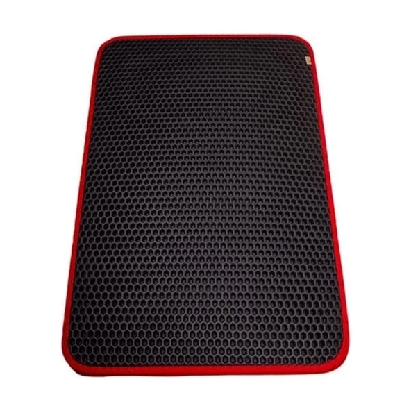 Cattie Altıgen Model Kum Toplayıcı Fonksiyonel Kedi Paspası Large Kırmızı 50x75 Cm - 2