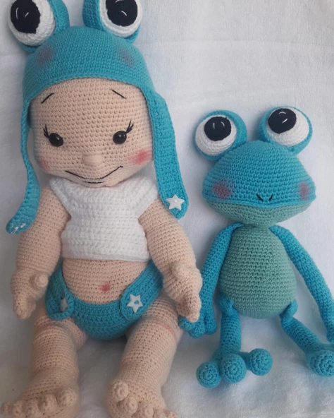 Yumi ve Kuki Amigurumi Organik Oyuncak