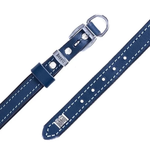 Doggie Konfor Deri Köpek Boyun Tasması Medium Royal Mavi 1.5x25-30 Cm - 4