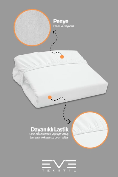 Fitted Yüksek Kaliteli Penye Kumaş Tek Kişilik Lastikli Çarşaf - 8