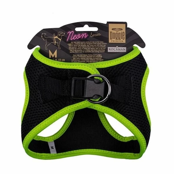 Doggie Havalı Dokuma Neon Küçük Irk Köpek Göğüs Tasması Medium Sarı 38-44 Cm - 2