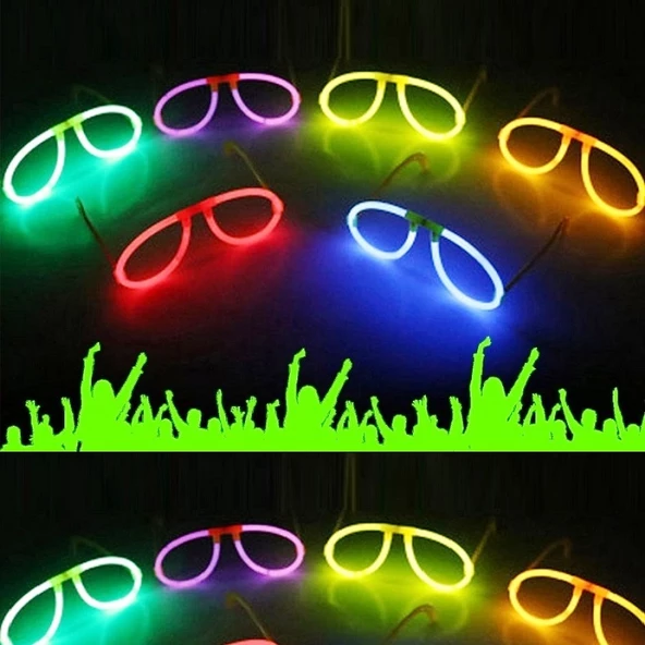 3 ADET VIP DELUXE KALİTE GLOW GÖZLÜK NEON GÖZLÜK IŞIKLI GÖZLÜK FOSFOR GÖZLÜK VIP GLOW STİCK GÖZLÜK - Resim 5