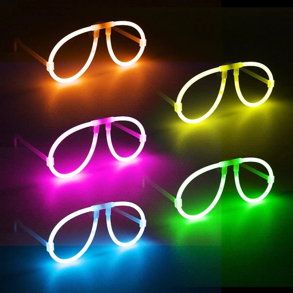 99 ADET GLOW STİCK GÖZLÜK NEON GÖZLÜK VIP FOSFOR GÖZLÜK IŞIKLI GÖZLÜK VIP DELUXE KALİTE GLOW GÖZLÜK