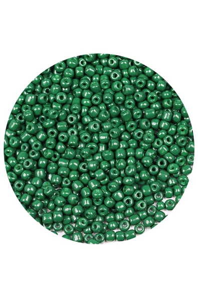 Koyu Yeşil Renk 4 mm Yaklaşık 1100 adet / 100 gram Cam Boncuk Oya Yazma Bileklik ve Kolye - 3