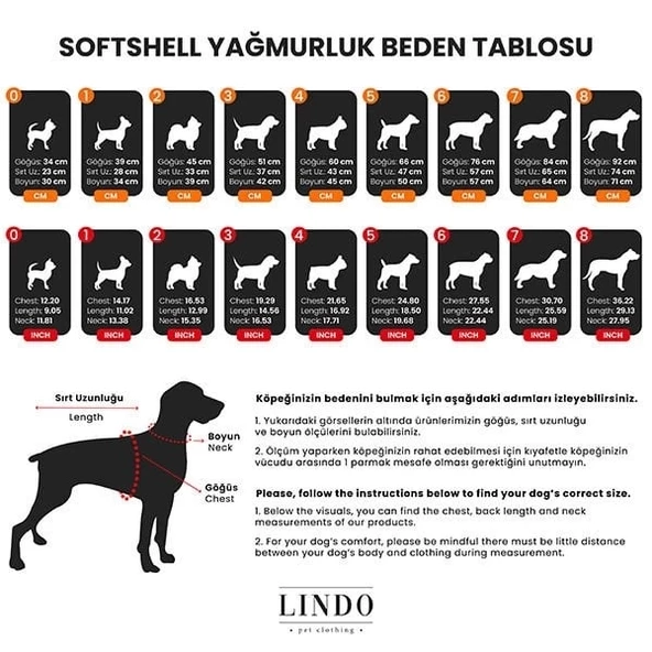 Lindo Dogs Softshell Black Skull Köpek Yağmurluğu Siyah Beden 1 - 5