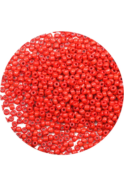 Koyu Turuncu Renk 4 mm Yaklaşık 1100 adet / 100 gram Cam Boncuk Oya Yazma Bileklik ve Kolye - 3