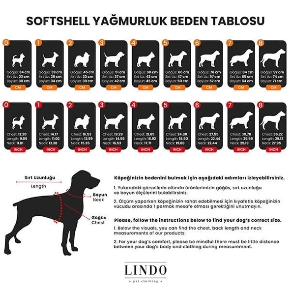 Lindo Dogs Softshell Black Skull Köpek Yağmurluğu Siyah Beden 6 - 4
