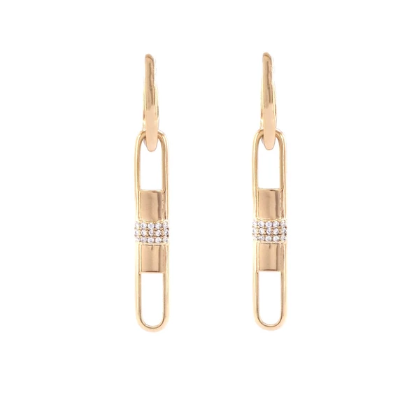 BZ Altın Kaplama Tasarım Taşlı Küpe UNK-617