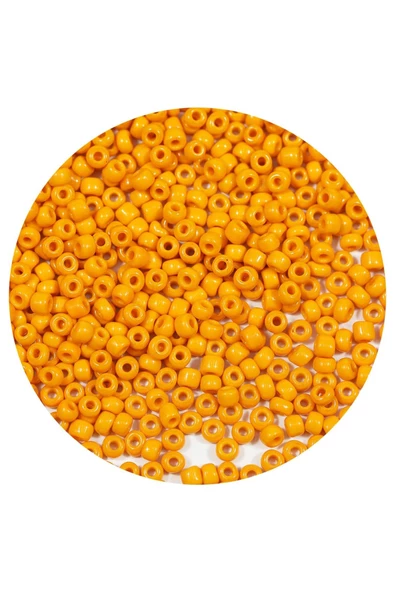 Turuncu Renk 4 mm Yaklaşık 1100 adet / 100 gram Cam Boncuk Oya Yazma Bileklik ve Kolye - 4