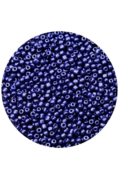 Lacivert Renk 4 mm Yaklaşık 220 adet/20 gram Cam Boncuk Oya Yazma Bileklik ve Kolye - 2