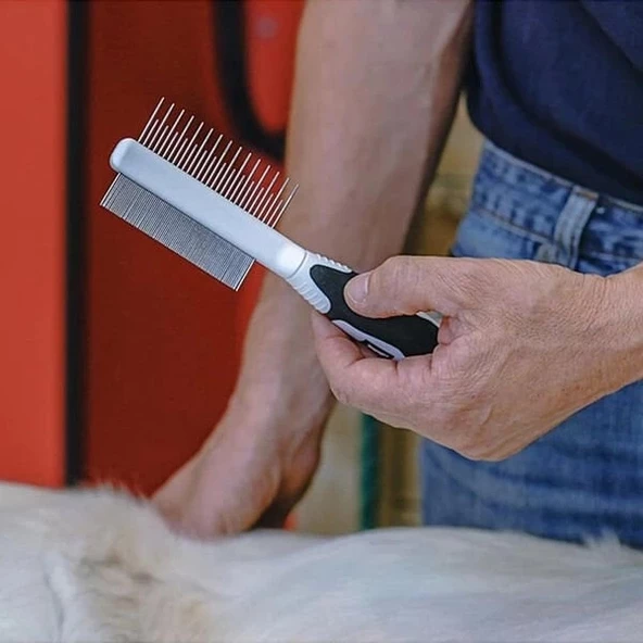 Ferplast GRO 5762 Premium Çift Taraflı Kedi ve Köpek Tüy Tarama Fırçası Small - 3