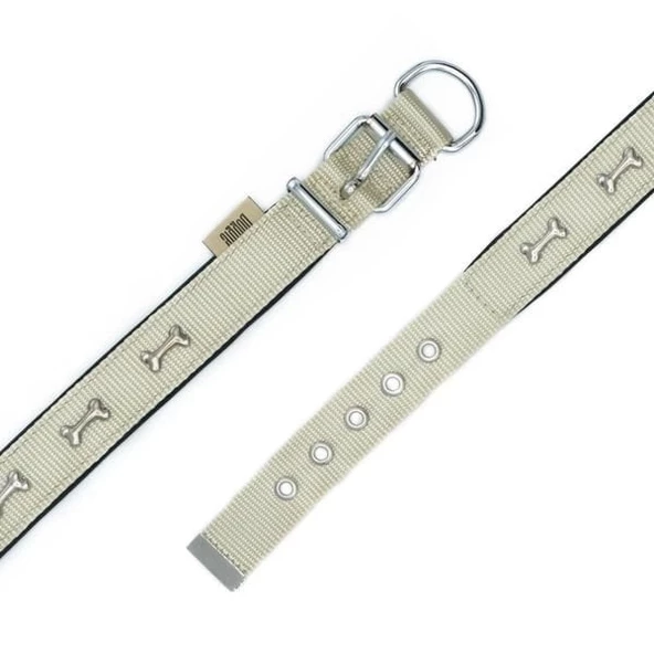 Doggie Konfor Dokuma Kemikli Köpek Boyun Tasması Large Haki 2.5x42-50 Cm - 3