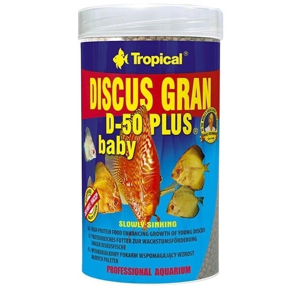 Tropical Discus Gran D-50 Plus Baby Yavru Discus Balıkları için Renklendirici Granül Balık Yemi 100 Ml