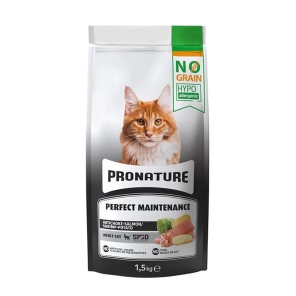 Pronature Hypo-Allergenic Tahılsız Somonlu Karidesli Yetişkin Kedi Maması 1.5 Kg - 3