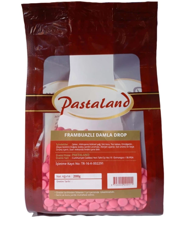 PASTALAND FRAMBUAZLI DAMLA DROP ÇİKOLATA 200 gr - 2