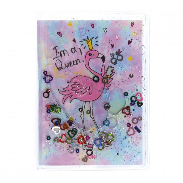 Flamingo Simli ve Sulu Kapaklı Rengarenk Sayfalı Mini Defter