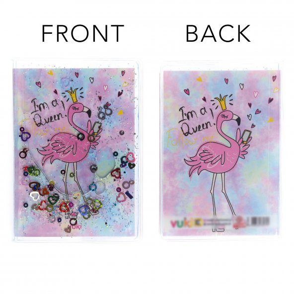 Flamingo Simli ve Sulu Kapaklı Rengarenk Sayfalı Mini Defter - 2