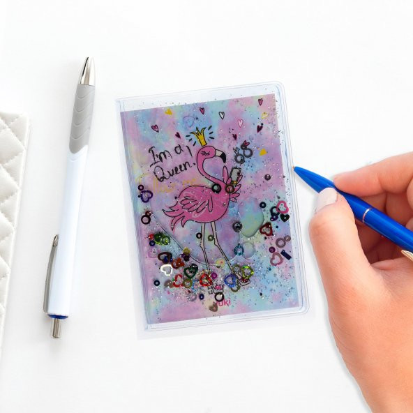 Flamingo Simli ve Sulu Kapaklı Rengarenk Sayfalı Mini Defter - 7