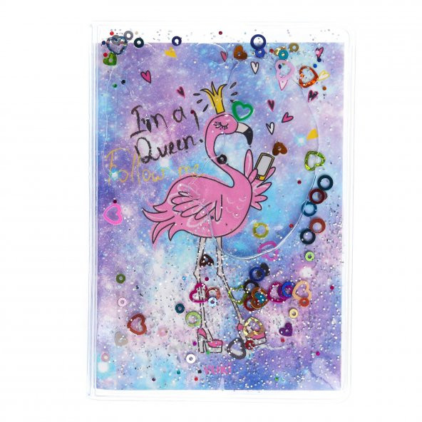 Flamingo Simli ve Sulu Kapaklı Rengarenk Sayfalı Mini Defter - 8