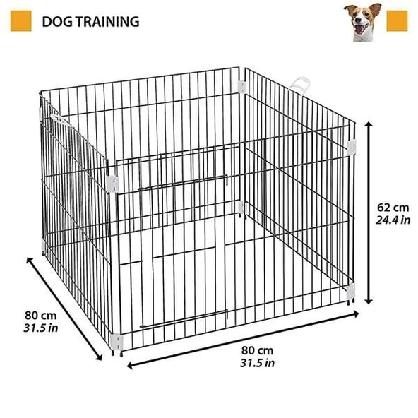 Ferplast Metal Köpek Eğitim Kafesi Siyah 80x80x62 Cm - 2