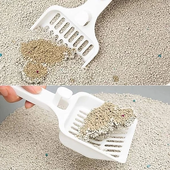 Moderna Dar Aralıklı Kedi Kumu Küreği Lacivert 10x28 Cm - 3