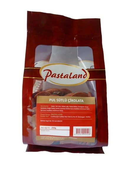 PASTALAND SÜTLÜ PUL ÇİKOLATA 250 gr - Resim 2