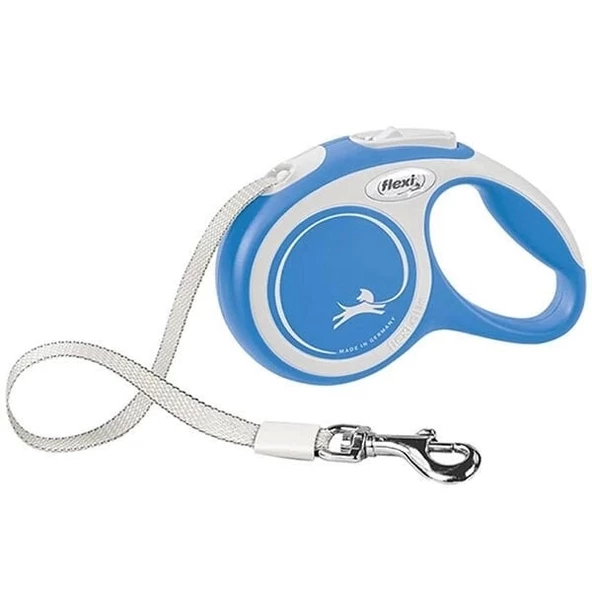 Flexi New Comfort Şerit Otomatik Köpek Gezdirme Tasması Large Mavi/Beyaz 5 Mt - 1