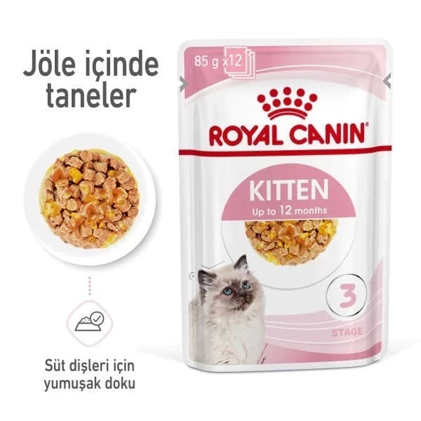 Royal Canin Kitten Jelly Pouch Yavru Konserve Kedi Maması 85 Gr - 3