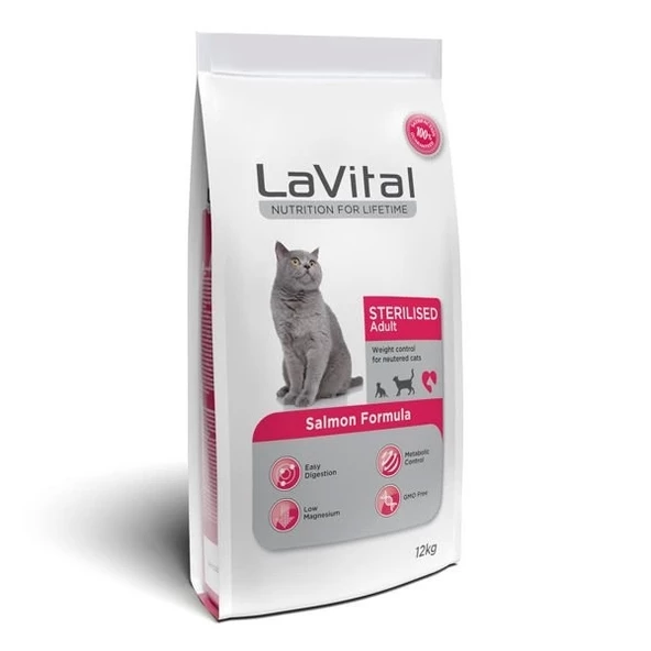 Lavital Sterilised Somonlu Kısırlaştırılmış Kedi Maması 12 Kg - 2
