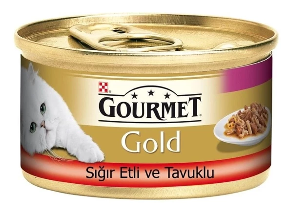 Gourmet Gold Sığır Etli ve Tavuklu Yetişkin Konserve Kedi Maması 85 Gr - 1