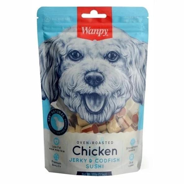 Wanpy Tavuklu ve Morina Balıklı Köpek Ödül Maması 100 Gr