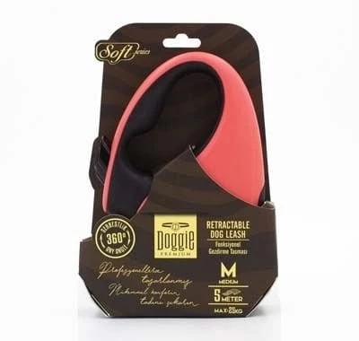 Doggie Soft Otomatik Köpek Uzatma Tasması Medium Pembe 25 Kg 5 Mt - 2