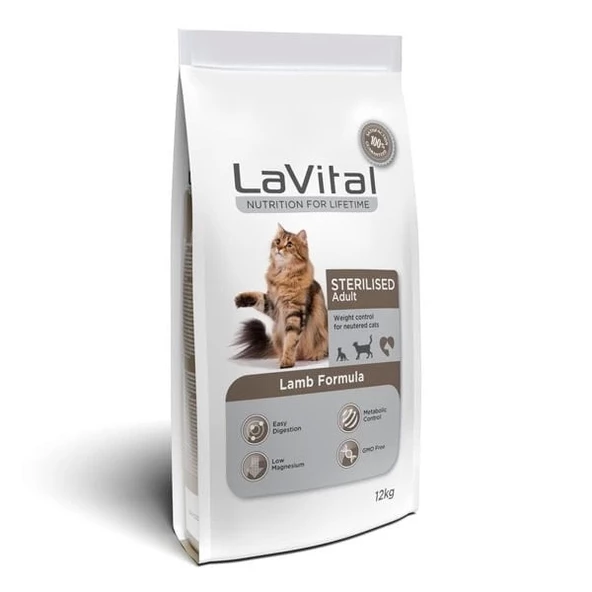Lavital Sterilised Kuzu Etli Kısırlaştırılmış Kedi Maması 12 Kg - 2