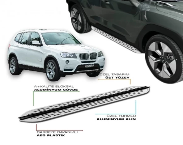 BMW X3 2010 2011 2012 2013 2014 2015 2016 2017  YAN BASAMAK ürün görseli 1