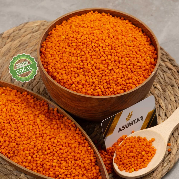 ASUNTAŞ Kırmızı Mercimek Tüm Futbol Çorbalık Vakumlu Paket 1kg - Resim 2