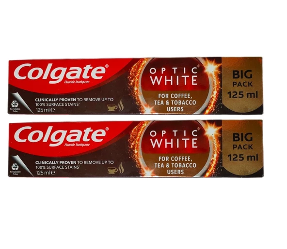Colgate Optic White Kahve, Çay ve Tütün Kullanıcıları Için Süper Clean Black Orta Diş Fırçası + Macun 125 ml 2 + 1 Adet - 2