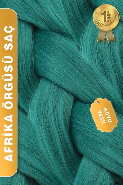 Afrika Zenci Örgüsü Rasta Ve Box Braid için Sentetik Saç - Koyu Yeşil