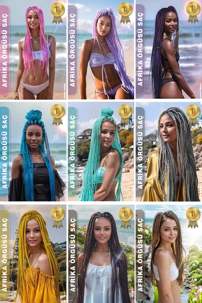 Afrika Zenci Örgüsü Rasta Ve Box Braid için Sentetik Saç - Koyu Kızıl