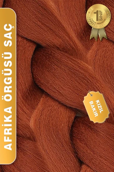 Afrika Zenci Örgüsü Rasta Ve Box Braid için Sentetik Saç - Kızıl Bakır - Resim 5