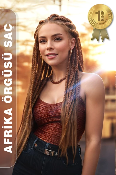 Afrika Zenci Örgüsü Rasta Ve Box Braid için Sentetik Saç - Kızıl Bakır