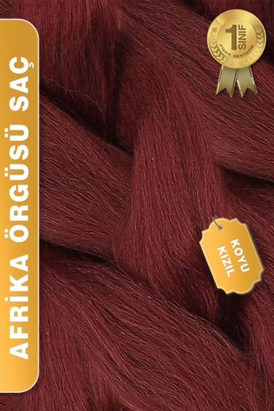 Afrika Zenci Örgüsü Rasta Ve Box Braid için Sentetik Saç - Koyu Kızıl - Resim 5