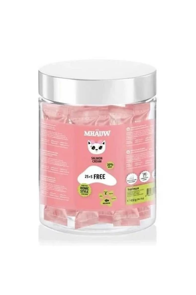 Mhauw Somonlu Krema Kedi Ödülü 15gr*30 lu Kavanoz  Skt:06/2027 ürün görseli