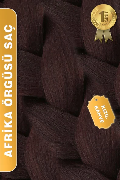 Afrika Zenci Örgüsü Rasta Ve Box Braid için Sentetik Saç - Kızıl Kahve - Resim 5