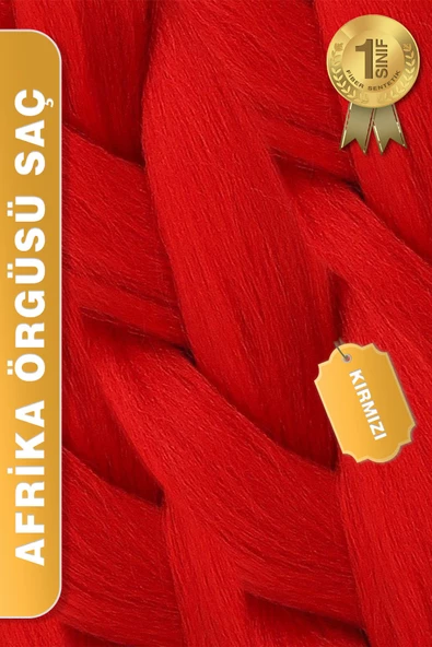 Afrika Zenci Örgüsü Rasta Ve Box Braid için Sentetik Saç - Kırmızı - Resim 5