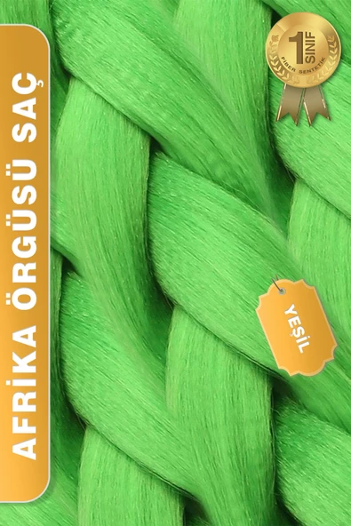 Afrika Zenci Örgüsü Rasta Ve Box Braid için Sentetik Saç - Yeşil - Resim 5