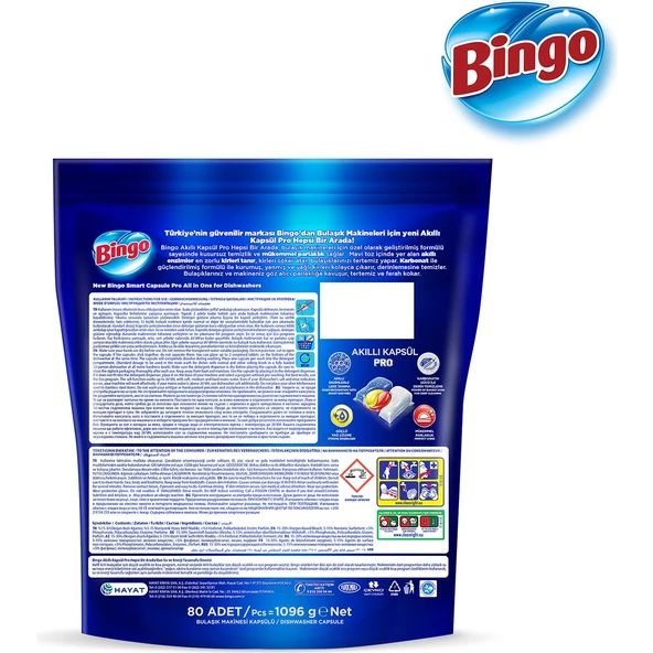 Bingo Akıllı Kapsül Pro Bulaşık Makinesi Deterjanı Tableti 80'li - 3