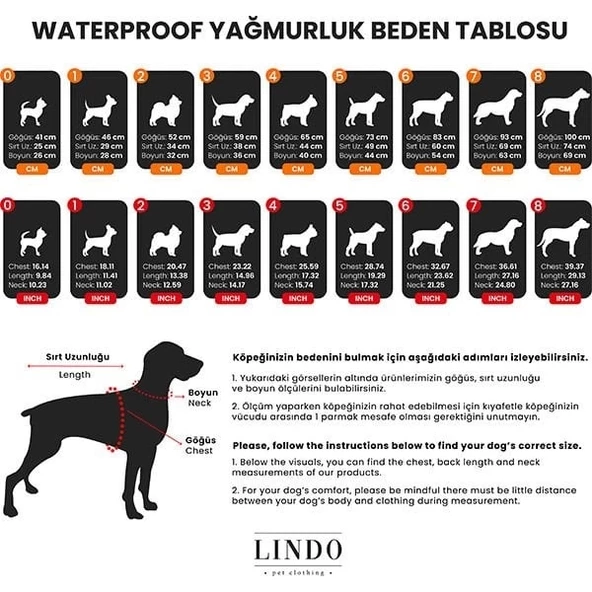 Lindo Dogs Aqua İçi Fileli Su Geçirmez Köpek Yağmurluğu Mavi Beden 8 - 5